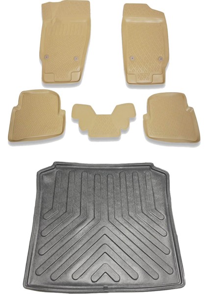 Skoda Fabia Stw 1999-2008 Bej Havuzlu Paspas + Bagaj Seti Bizymo