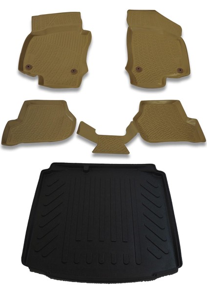 Seat Toledo Sedan 2013 ve Sonrası Bej Paspas ve Bagaj Havuzu Seti