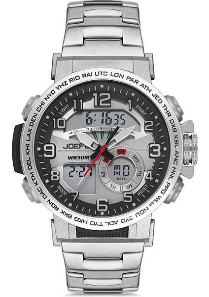 Çelik Kordonlu Alarmlı Dijital Analog Erkek Kol Saati