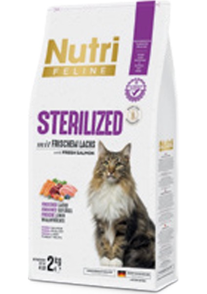 Sterilized Somon Etli 2kg Nutri Feline Kedi Maması Kürek Hediy