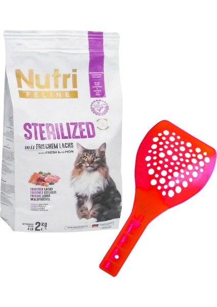 Sterilized Somon Etli 2kg Nutri Feline Kedi Maması Kürek Hediy