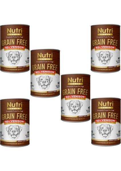Geyik Etli %92 Tahılsız 400GR Adult Nutri Canin Yaş Köpek Ma