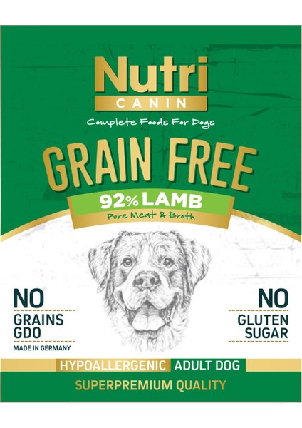 Kuzu Etli %92 Tahılsız 400GR Adult Nutri Canin Yaş Köpek Mam fiyatları
