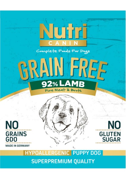 Kuzu Etli %92 Tahılsız 400GR Puppy Nutri Canin Yaş Köpek Mam