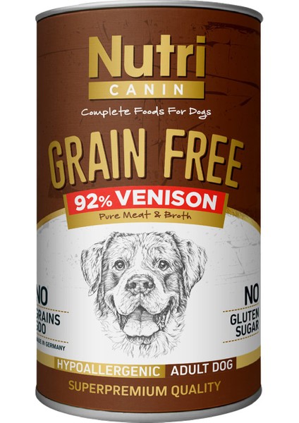 Geyik Etli %92 Tahılsız 400GR Adult Nutri Canin Yaş Köpek Ma