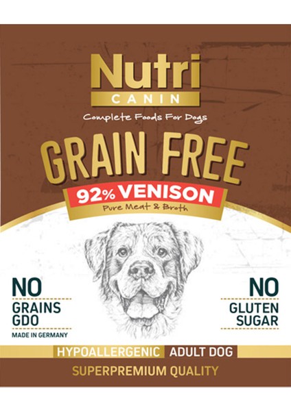 Geyik Etli %92 Tahılsız 400GR Adult Nutri Canin Yaş Köpek Ma fiyatları