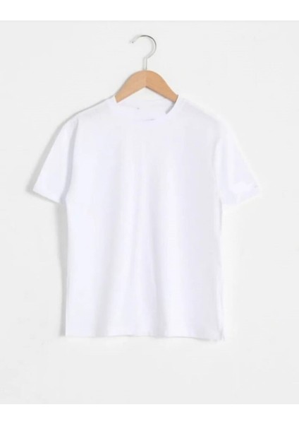Uni Çocuk Bisiklet Yaka Kısa Kol Düz T-Shirt