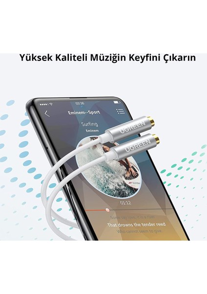 3.5mm Trs Kulaklık Çoklayıcı Y Kablo Beyaz