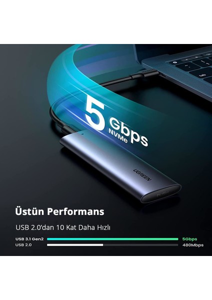 M.2 Sata Ngff SSD USB 3.1 5gbps Type-C Gen1 B-Key M+B Key Disk Kutusu
