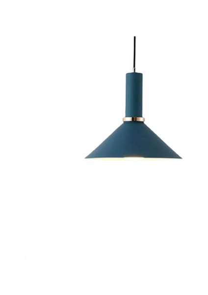 Retro Metal Dekoratif Metal Gece Mavisi Tekli Sarkıt Avize Çap 30 cm