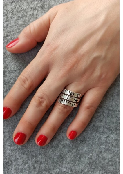 Antik Gümüş Kaplama Şerit Metre Şekilli El Yapımı Ayarlanabilir Yüzük modelleri