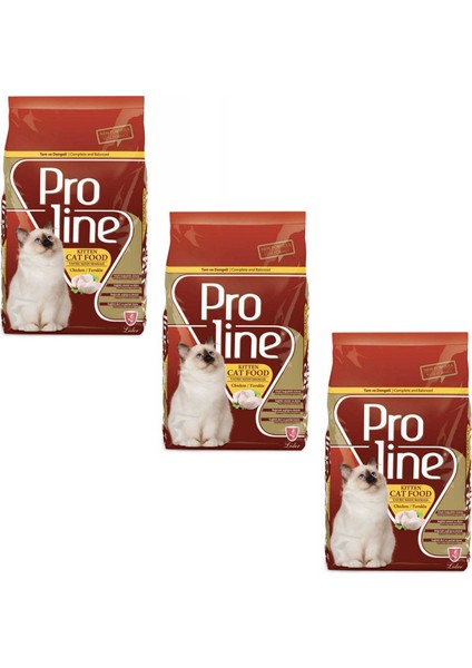 Proline Kitten Yavru Tavuklu Kedi Maması 400 gr (3 Adet)