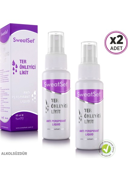 El, Ayak, Yüz, Koltuk Altı Terleme Sprey 60 ml 2'li Set