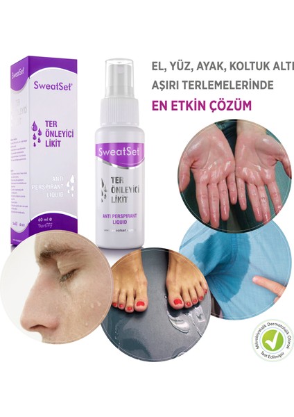 El, Ayak, Yüz, Koltuk Altı Terleme Sprey 60 ml 2'li Set