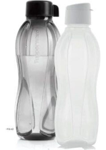 Siyah Beyaz Şişe Suluk 1litre 2'li