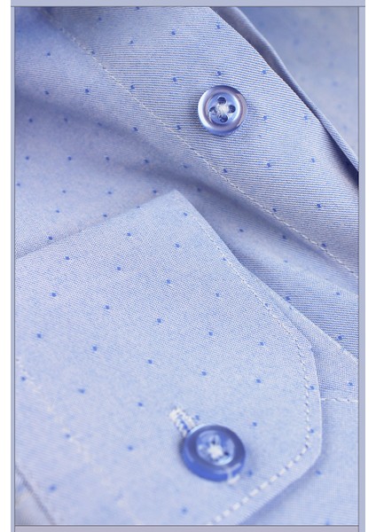 Erkek Koyu Mavi Slim Fit Kendinden Desenli Cepsiz Uzun Kollu Gömlek modelleri
