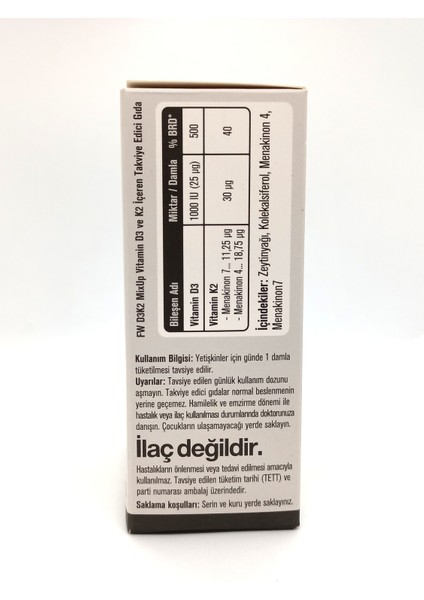 Fw Nutrıtıon D3K2 Vitamin Damla 20 ml fiyatları
