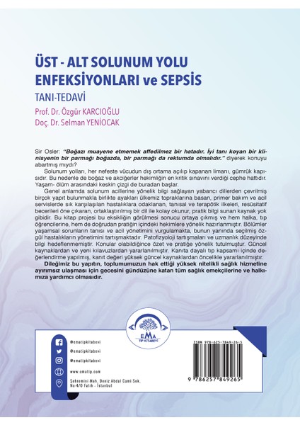 Ema Tıp Kitabevi Üst-Alt Solunum Yolu Enfeksiyonları ve Sepsis