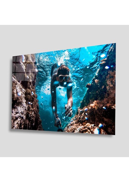 Sualtı Canlıları Cam Tablo 4mm Dayanıklı Temperli Cam