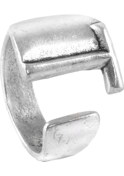 Kadın Antik Gümüş Kaplama Ayarlanabilir T Harfi Yüzük indirimleri