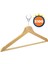 Ahşap Barlı Çalınmaz Otel Kancalı Elbise Askısı Naturel Renk 100 Adet&metal Halka Dahil 1