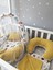 Sarı Örgü Pike Kumaş ve Orman Müslin Kumaş Ponponlu 6 Parça Babynest Set 2