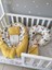 Sarı Örgü Pike Kumaş ve Orman Müslin Kumaş Ponponlu 6 Parça Babynest Set 4