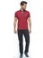 Erkek Kırmızı Baskılı Kısa Kollu Polo T-shirt, OT-P-21003 3