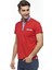 Erkek Düz Penye Kırmızı Kısa Kollu Polo T-shirt,AT-P-21008 1