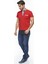 Erkek Düz Penye Kırmızı Kısa Kollu Polo T-shirt,AT-P-21008 4