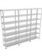7 Katlı 3'lü Galvaniz Çelik Raf - Depo, Arşiv, Kiler, Dosya, Market Rafı - 59x93 cm-250 cm-1.50 mm 2