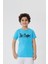 Bisiklet Yaka Baskılı Mavi Erkek Çocuk T-Shirt 2
