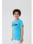 Bisiklet Yaka Baskılı Mavi Erkek Çocuk T-Shirt 3