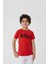 Bisiklet Yaka Kısa Kol Baskılı Kırmızı Erkek Çocuk T-Shirt 2