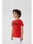 Bisiklet Yaka Kısa Kol Baskılı Kırmızı Erkek Çocuk T-Shirt 3