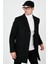 Slim Fit Pamuklu Düğmeli Kaşe Kaban Erkek Kaban 5840098 2