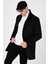 Slim Fit Pamuklu Düğmeli Kaşe Kaban Erkek Kaban 5840098 4