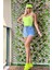 Çift Renk Mini Jean Kadın Şort 2430-882 Mavi 2