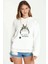 My Neighbor Komşum Totoro Baskılı Beyaz Kadın Örme Kapşonlu Sweatshirt Uzun Kol 1