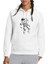 Astronot Uzay Gezintisi Baskılı Beyaz Kadın Örme Kapşonlu Sweatshirt Uzun Kol 1