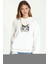 Kedi Yavru Kedi Sevimli Kedi Baskılı Beyaz Kadın Örme Kapşonlu Sweatshirt Uzun Kol 1