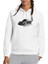 Porsche Baskılı Beyaz Kadın Örme Kapşonlu Sweatshirt Uzun Kol 1