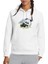 Panda Baskılı Beyaz Kadın Örme Kapşonlu Sweatshirt Uzun Kol 1