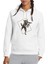 Rakun Rocket Baskılı Beyaz Kadın Örme Kapşonlu Sweatshirt Uzun Kol 1