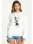 Anime Attack On Titan Baskılı Beyaz Kadın Örme Kapşonlu Sweatshirt Uzun Kol 1