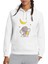 Fil ve Tavşan Baskılı Beyaz Kadın Örme Kapşonlu Sweatshirt Uzun Kol 1