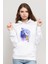 Undertale Sans Baskılı Beyaz Kadın Örme Kapşonlu Sweatshirt Uzun Kol 1