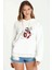 Star Wars Bb 8 Keçeli Baskılı Beyaz Kadın Örme Kapşonlu Sweatshirt Uzun Kol 1