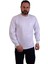 Bisiklet Yaka Sweatshirt - Cepli - Beyaz 1