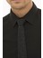 Giyim Erkek Slim Fit Düz Siyah Gömlek 2